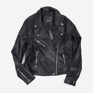 Women's Blanknyc Faux Leather Moto Motorcycle Jacket Black Size S